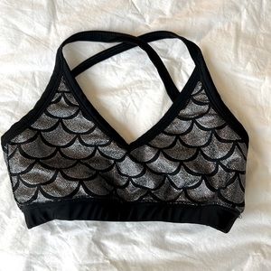 Emily Hsu Mermaid Bra/Bralette Black Sparkle size S